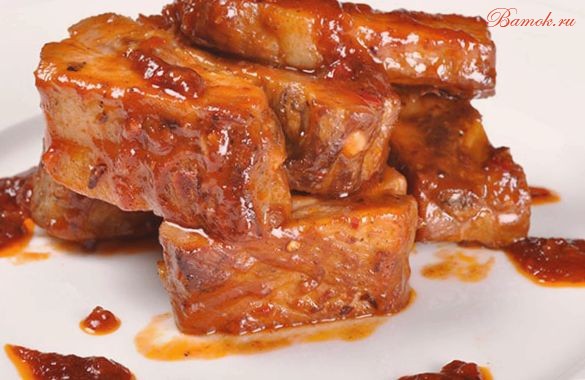 Свиная вырезка в подливке из меда и горчицы Свиная вырезка в подливке из меда и горчицы