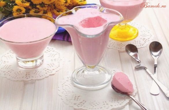 Творожный мусс на киселе