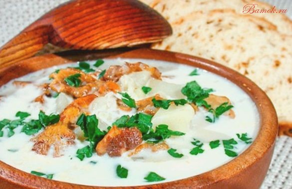 Грибной суп со сливками и картофелем Грибной суп со сливками и картофелем