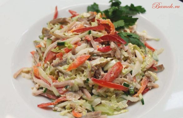 Мясной салат «Тайная» с редькой Мясной салат «Тайная» с редькой