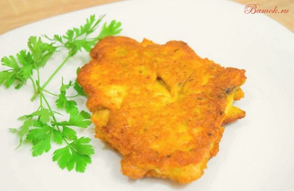 Отбивные из курицы с сыром, в кляре Отбивные из курицы с сыром, в кляре