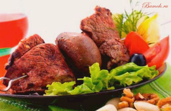 Шашлык из баранины с бараньей почкой по-карски