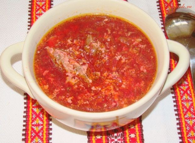 Борщ из свиного языка по-польски