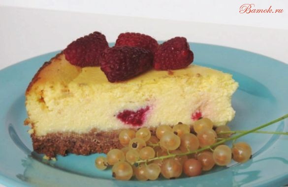 Домашний малиновый чизкейк в духовке