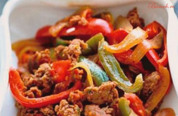 Говядина с болгарским перцем по-кубински в мультиварке