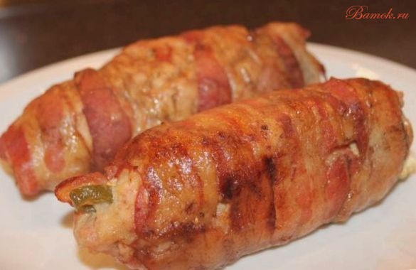 Рулетики из свинины с огурцами