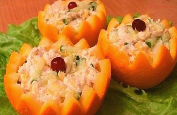 Салат «Оранжевое настроение» с куриным филе
