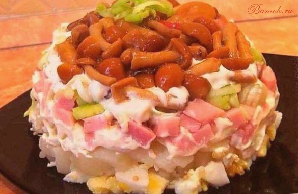 Уникальный салат с опятами