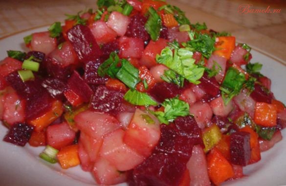 Винегрет в мультиварке с квашеной капустой