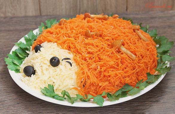 Салат «Ежик» с куриным филе