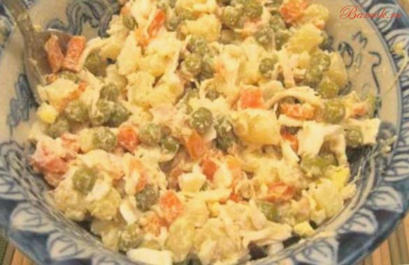 Салат из курицы с овощами по-уральски Салат из курицы с овощами по-уральски