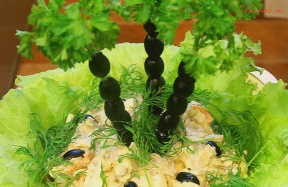 Салат «Пальмы» с куриной грудкой