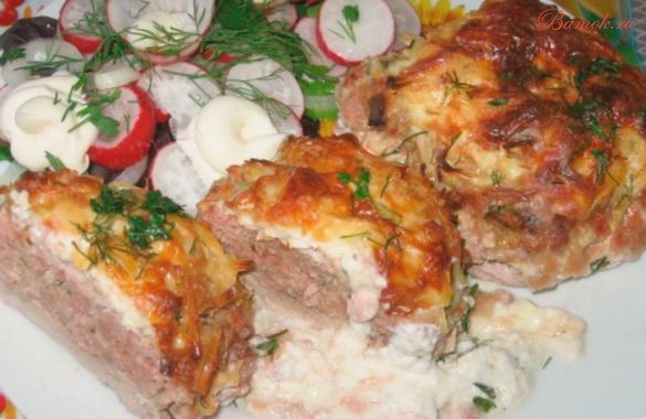 Шницель «Нельсон» в сливочном соусе