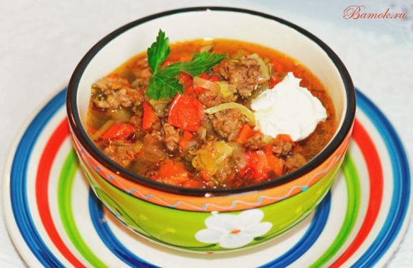 Суп «Чехословацкий» с мясным фаршем Суп «Чехословацкий» с мясным фаршем