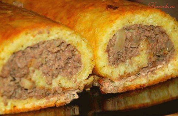 Картофельные рулеты с мясным фаршем Картофельные рулеты с мясным фаршем