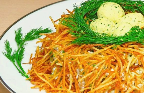 Классический салат «Гнездо глухаря»