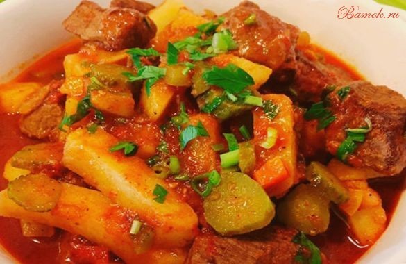 Классическое азу из говядины по-татарски