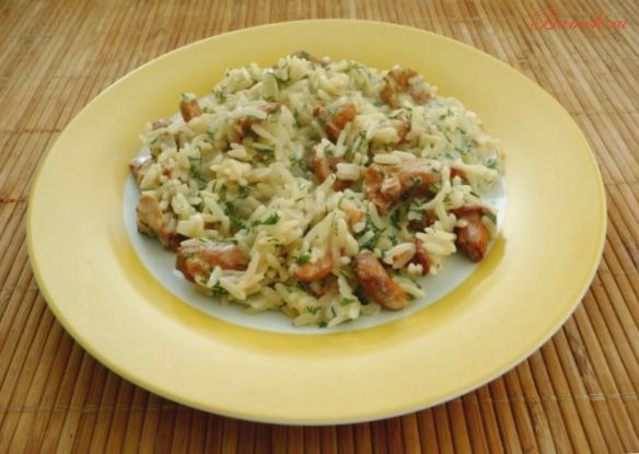 Ризотто с лисичками в сливках