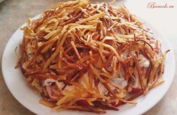 Салат «Блондинка» с ветчиной