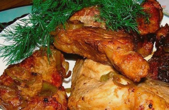 Свинина в имбирно-медовом соусе с коньяком и чесноком Свинина в имбирно-медовом соусе с коньяком и чесноком