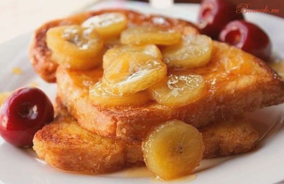 Тосты с бананом и карамелью Тосты с бананом и карамелью