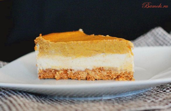 Тыквенный чизкейк с крекером Тыквенный чизкейк с крекером