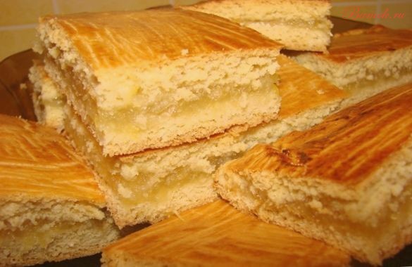 Песочный пирог с лимонной начинкой по-домашнему