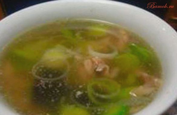 Суп с куриным сердцем и шпинатом Суп с куриным сердцем и шпинатом