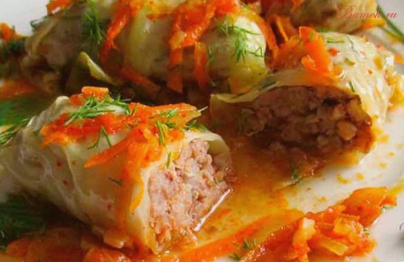 Голубцы с грибами и курицей в духовке