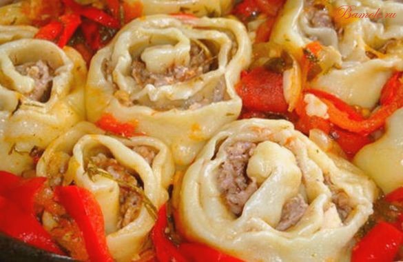 Ленивые пельмени «Розочки» с мясом