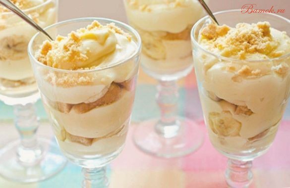 Творожный десертный крем с бананом