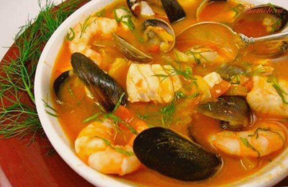 Уха по-итальянски с морепродуктами