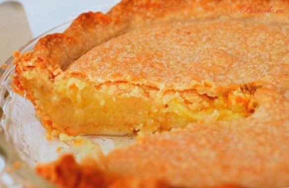 Закрытый лимонный пирог на сметане