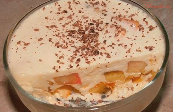 Желе на сметане с бананом