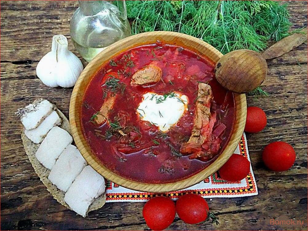 (секретный, рецепт, украинского, борща, сочным) Секретный рецепт украинского борща с сочным салом и ароматным чесноком — наслаждение в каждой ложке!