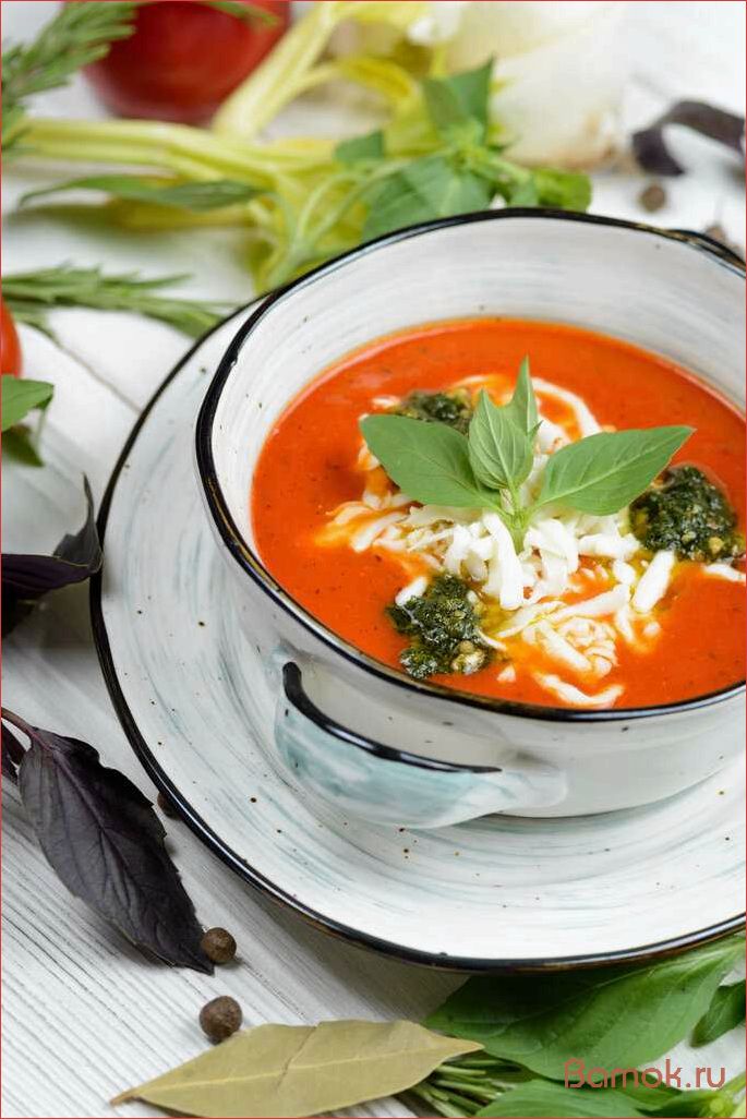 Вкусный и ароматный томатный суп с хрустящими чесночными гренками — рецепт и секреты приготовления