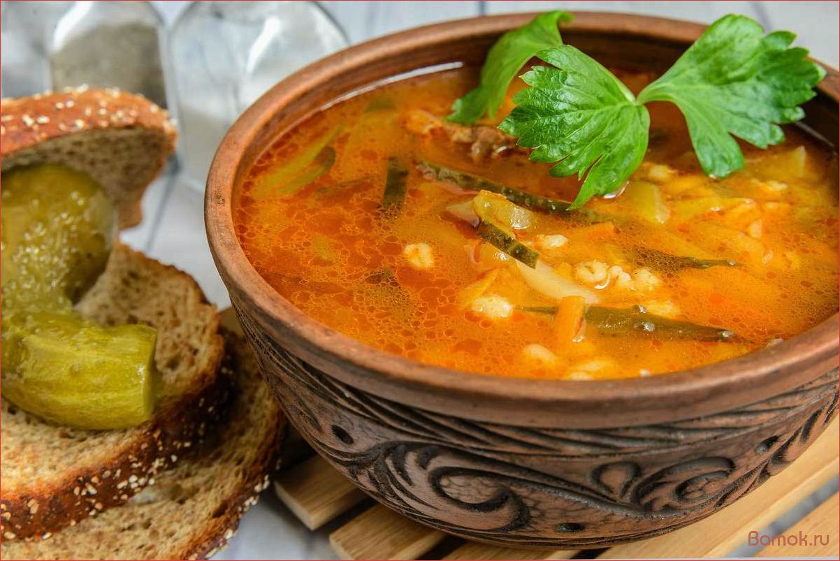 Рассольник — классический рецепт с мясом, огурцами и зеленью