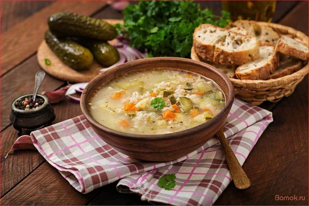 Рассольник — классический рецепт с мясом, огурцами и зеленью