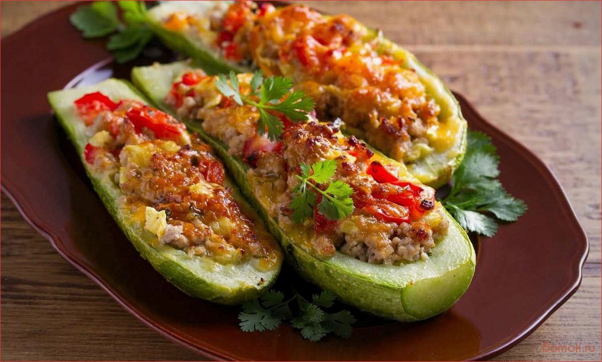 Кабачки с нежным фаршем из индейки — простой и вкусный рецепт
