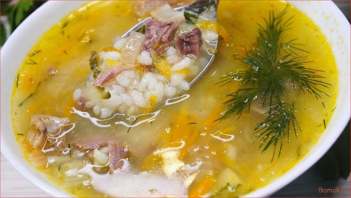 (рассольник, классический, рисом, вкусное, сытное) Рассольник классический с рисом — вкусное и сытное блюдо для холодных дней