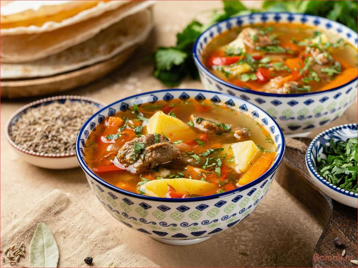 (казахская, шурпа, традиционный, рецепт, приготовления) Казахская шурпа — традиционный рецепт приготовления и секреты идеального вкуса