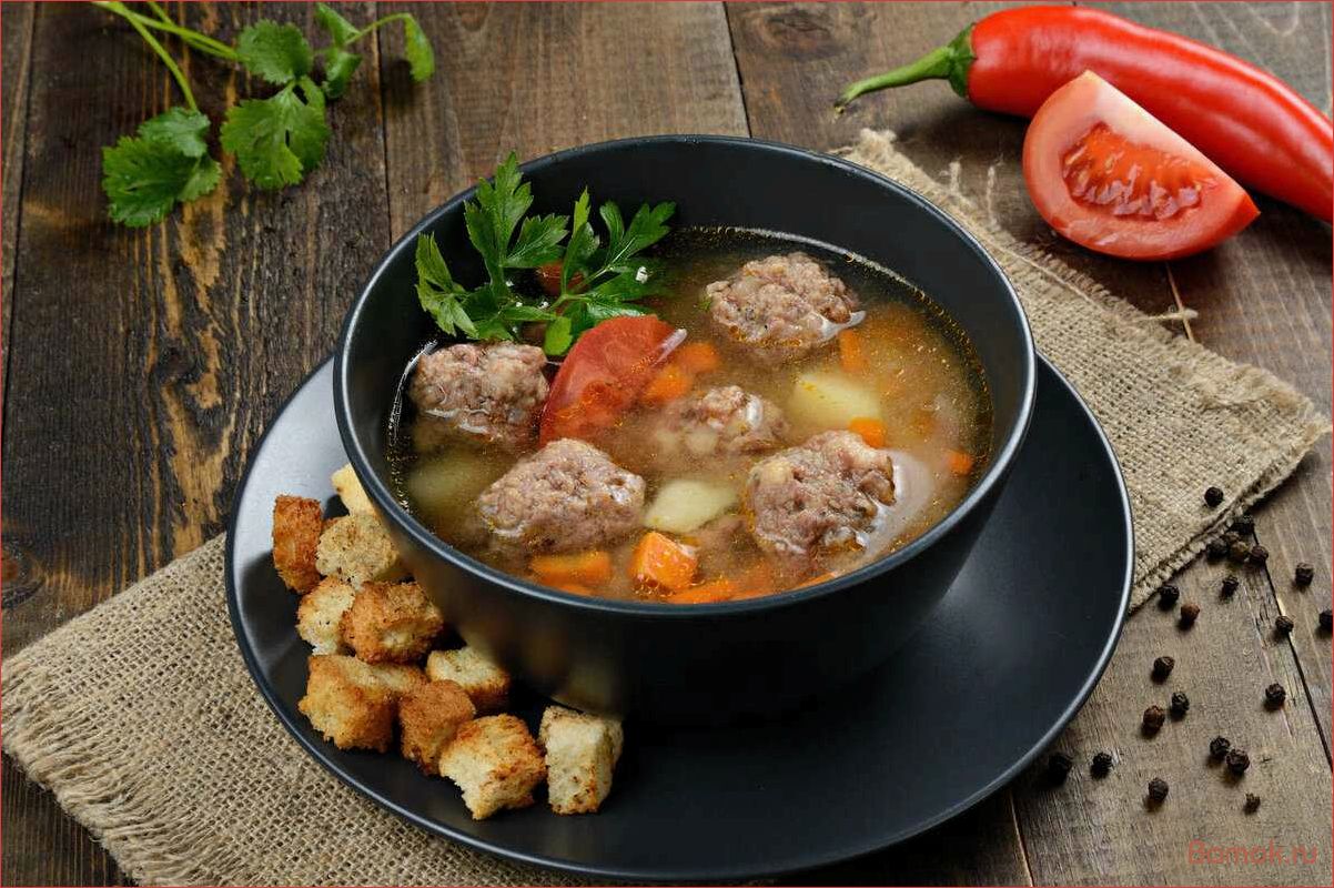 (фрикадельками, согревайка, вкусное, сытное, блюдо) Суп с фрикадельками