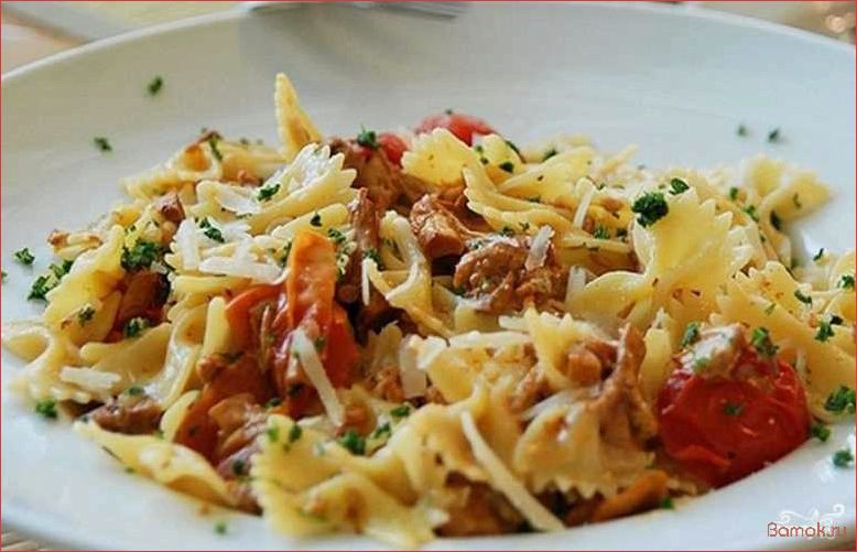 Рецепт приготовления вкуснейших макарон с лисичками и нежной сметаной