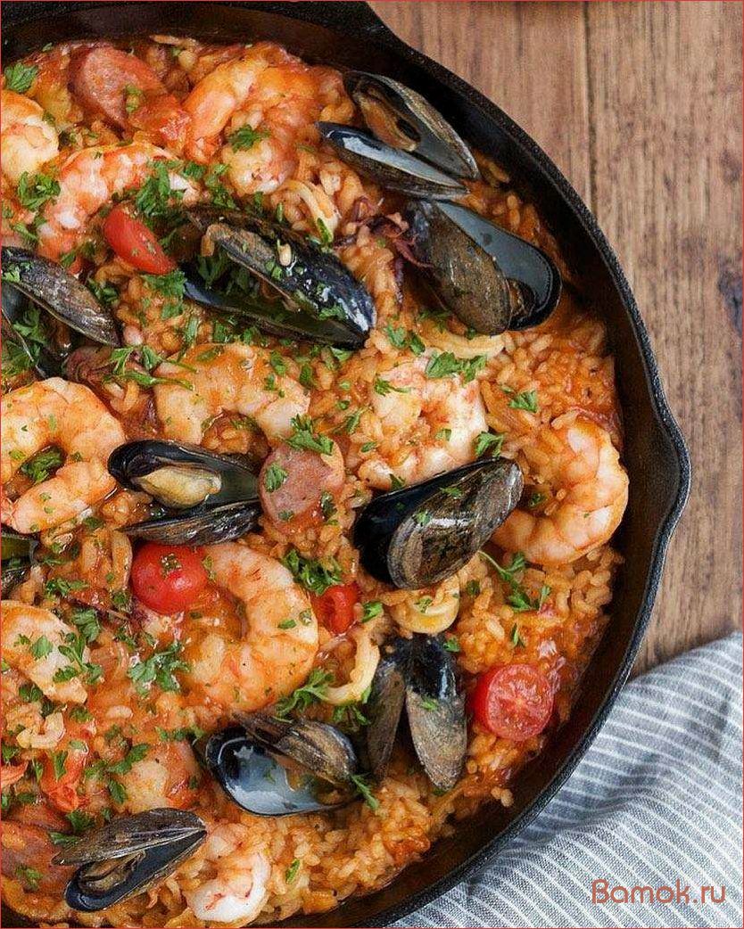 Классическая паэлья с изысканными морепродуктами — идеальное блюдо для настоящих гурманов