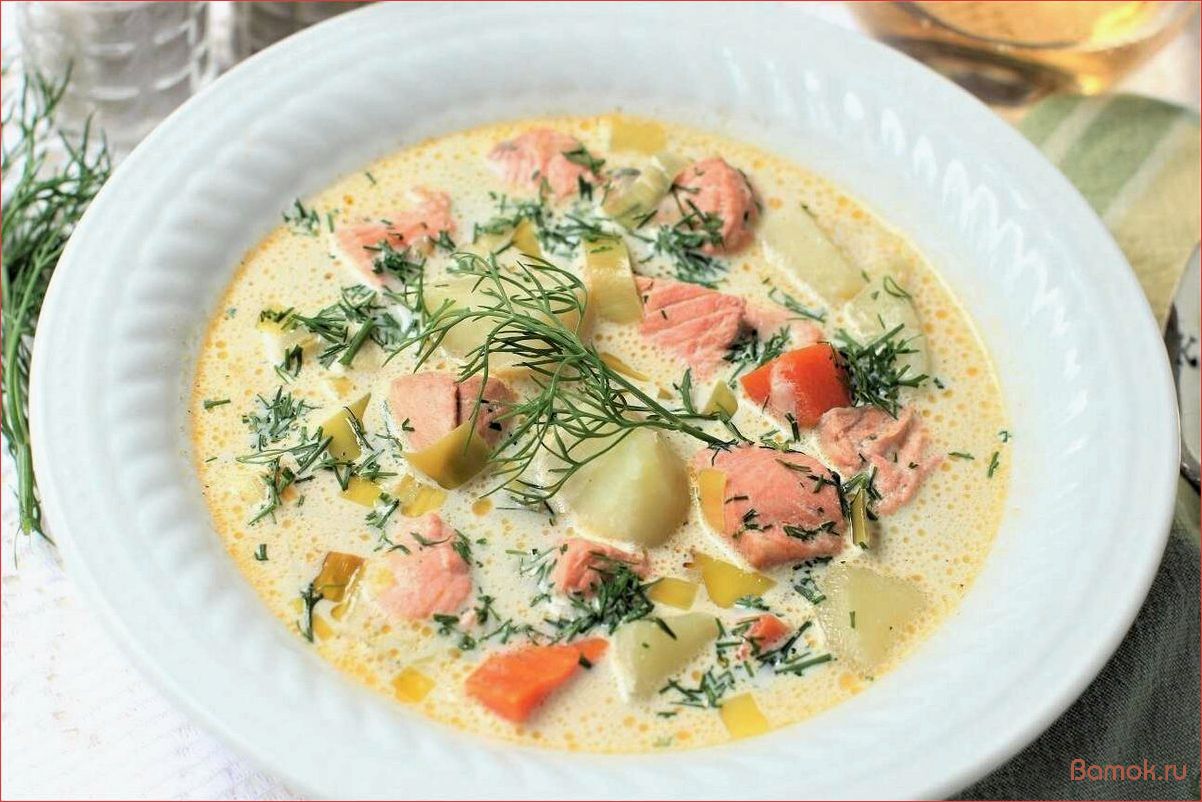 (сливочный, лососем, креветками, рецепт, фото) Сливочный суп с лососем и креветками — рецепт с фото и пошаговым приготовлением