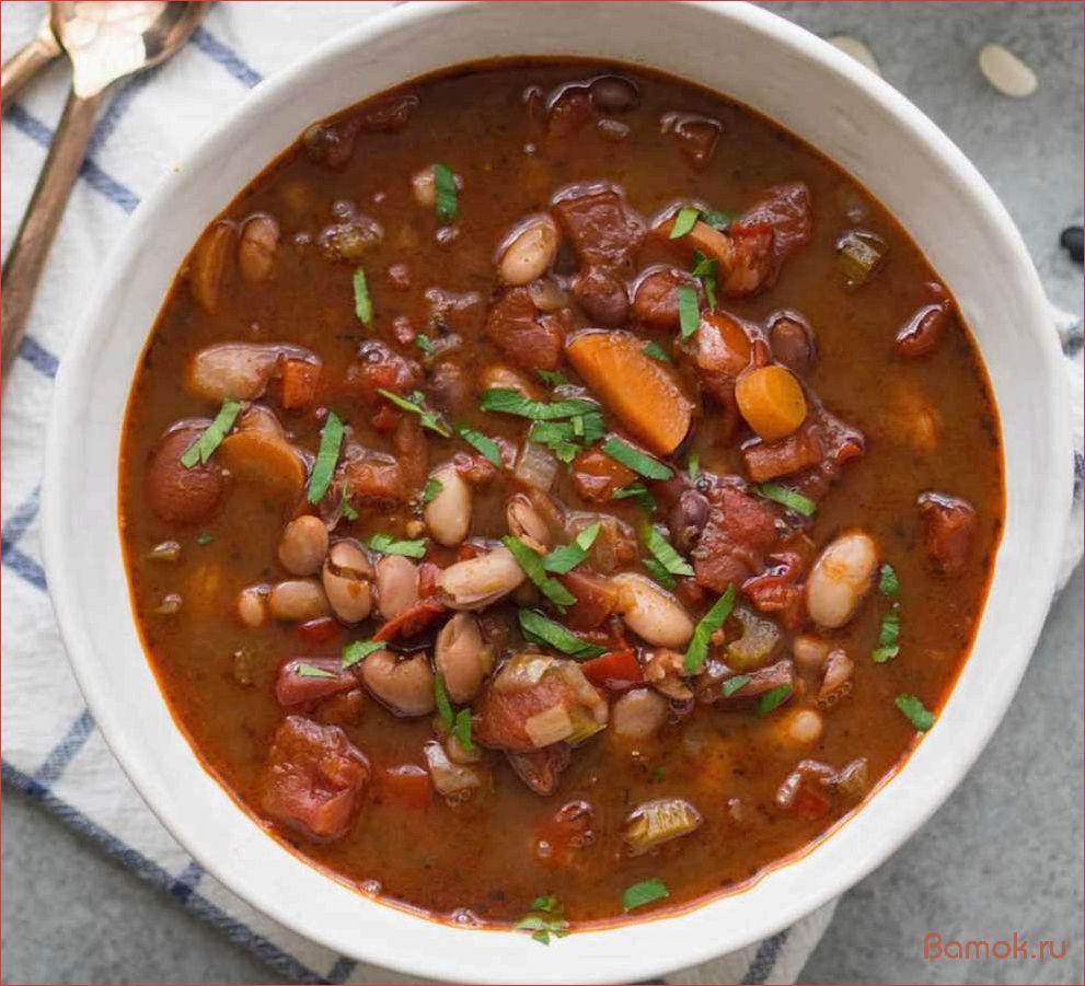 Вкусный и сытный фасолевый суп без мяса, готовим пошаговый рецепт