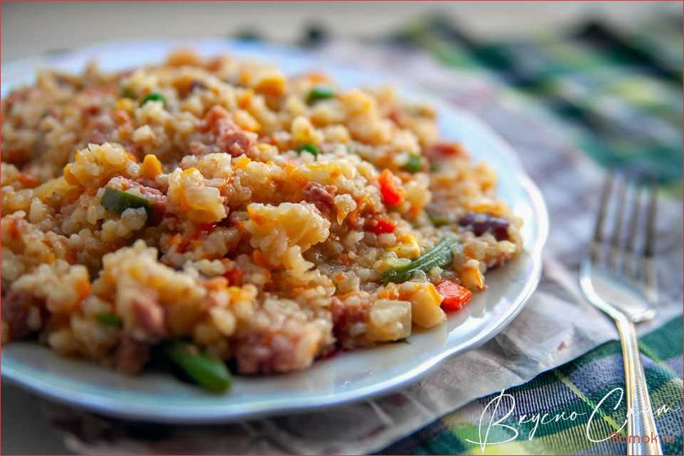 Рис с тушенкой — простой и питательный рецепт