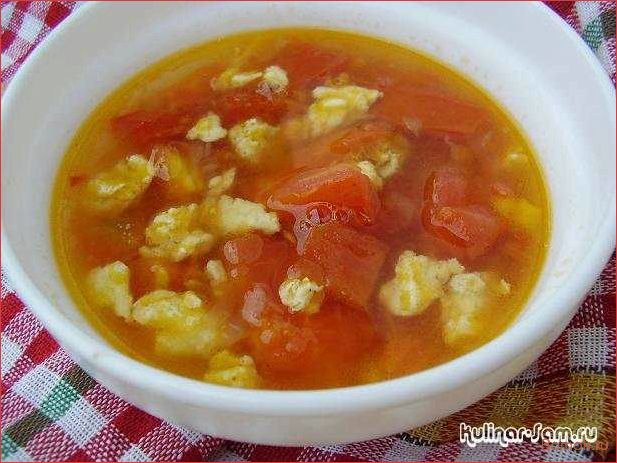 Вкусный и питательный яичный суп с помидорами — отличный выбор для обеда или ужина!