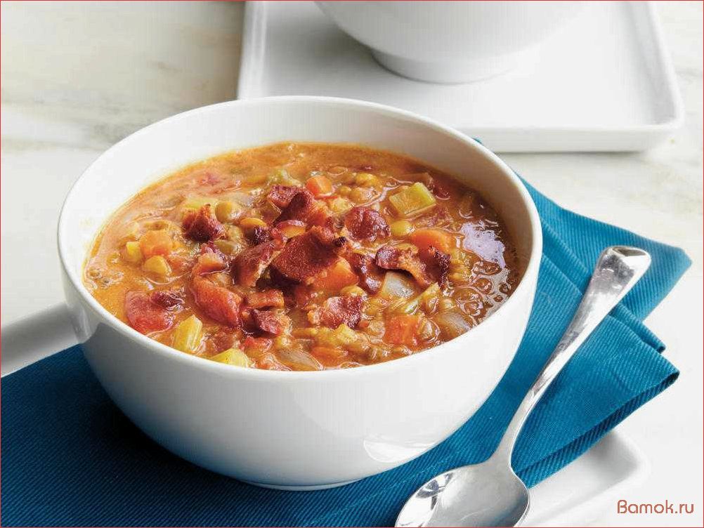 (вкусный, сытный, чечевичный, ароматными, копченостями) Вкусный и сытный чечевичный суп с ароматными копченостями — рецепт для настоящих гурманов