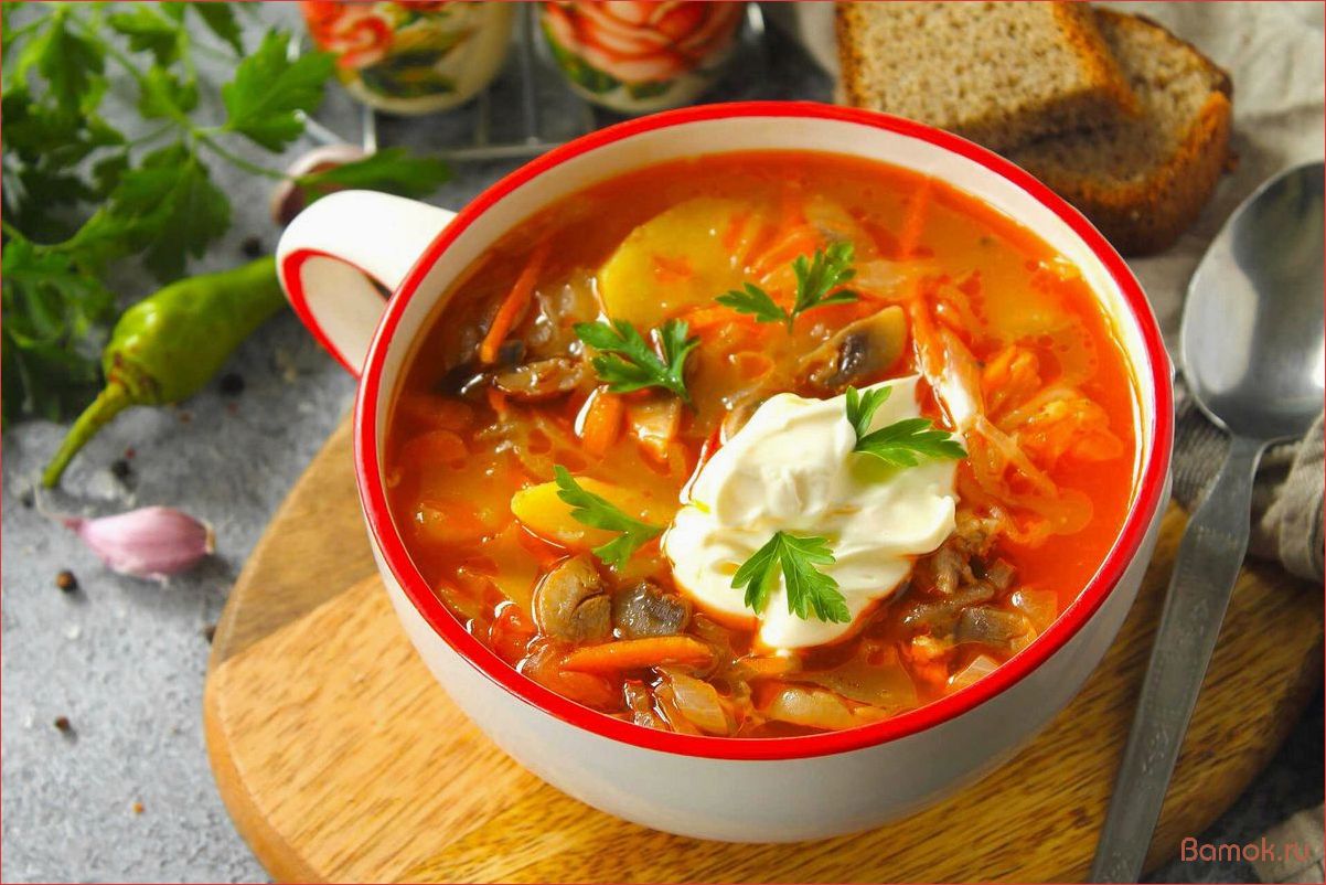 Рецепт приготовления ароматных и сытных щей с кислой капустой и сочным мясом — наслаждайтесь вкусом и пользой!